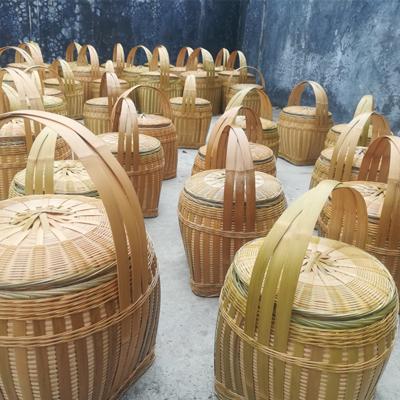 贵州省民间特色优质竹编手工提篮子复古茶叶收纳筐竹制品蛋篓